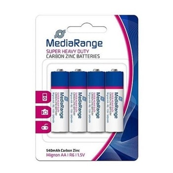 Батерии цинкови, MediaRange, LR6, AA, LR6, 1.5V, 4бр | JAR Computers MediaRange 1,5V LR6 4Pack