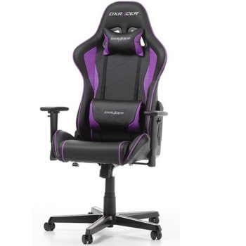 Геймърски стол DXRacer Formula OH/FH08/NV, черен/лилав | JAR Computers DXRacer FORMULA OH/FH08/NV