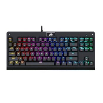 Клавиатура Redragon Dark Avenger, геймърска, механична, сини суичове, RGB LED подсветка, черна, USB image