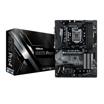 Дънна платка Asrock H370 PRO4, H370, LGA1151, DDR4, PCI-E (HDMI&DVI-D&VGA), (CFX), 6x SATA 6Gb/s, 2x Ultra M.2 Socket, USB 3.1 Gen2 Type-C, ATX | JAR Computers Asrock H370 PRO4