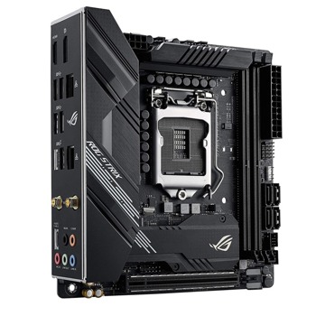 Дънна платка Asus ROG STRIX H470-I GAMING, H470, LGA1200, DDR4, 4 x SATA 6Gb/s, 2 x m.2, 4 x USB 3.2 Gen 1, 2 x USB 3.2 Gen 2, 2 x USB 2.0, (DP&HDMI), Mini-ITX | JAR Computers Asus ROG STRIX H470-I GAMING 90MB12U0-M0EAY0