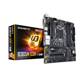 Дънна платка Gigabyte B365M D3H, B365, LGA1151, DDR4, PCI-Е (HDMI&D-Sub&DVI-D&DisplayPort), (CF), 6x SATA 6Gb/s, 1x M.2, USB Type-C, Micro ATX | JAR Computers Gigabyte B365M D3H