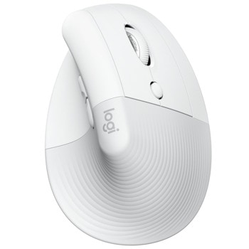 Мишка Logitech Lift Vertical Ergonomic Mouse, оптична (4000 dpi), безжична, Bluetooth, бяла | JAR Computers Logitech Lift Vertical Ergonomic Mouse 910-006475