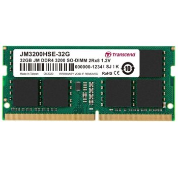 Памет 32GB DDR4 3200Mhz, SO-DIMM, Transcend JM3200HSE-32G, 1.2V image