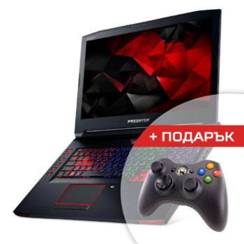 Лаптоп Acer Predator G9-792-75JX (NX.Q0QEX.001) с подарък геймпад Xbox 360, четири-ядрен Skylake Intel Core i7-6700HQ 2.60/3.5GHz, 17.3" (39.62 cm) IPS Full HD LED & GeForce GTX 970M 6GB (DP&HDMI), 16GB, 1TB HDD&256GB SSD, Thunderbolt 3, Windows 10 | JAR Computers Acer Predator G9-792-75JX (NX.Q0QEX.001) + Gamepad