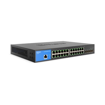 Суич Linksys LGS328C, 24 порта, 24x 10/100/1000, 4x SFP+ | JAR Computers Linksys LGS328C
