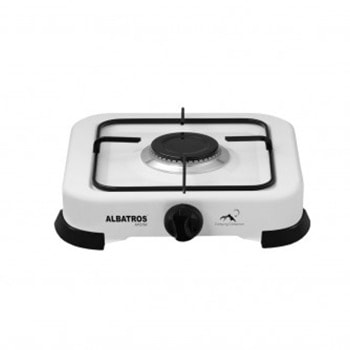 Газов котлон Albatros APG11W, 1 нагревателна зона, механично управление, емайлирана метална скара, 2200 W, бял | JAR Computers Albatros APG11W 21080
