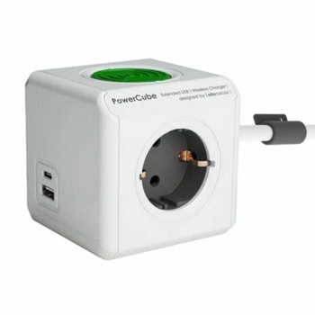 Разклонител DesignNest PowerCube Extended 11092, 3 гнезда, тип "куб", 1x USB-C/1x USB-A, 1.5m кабел, бял | JAR Computers DesignNest PowerCube Extended 11092