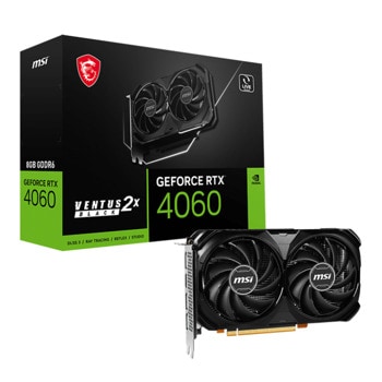 Видео карта Nvidia GF RTX 4060, 8GB, MSI Ventus 2X Black, OC, PCI-E 4.0, GDDR6, 128-bit, DisplayPort, HDMI | JAR Computers MSI GeForce RTX 4060 VENTUS 2X BLACK 8G