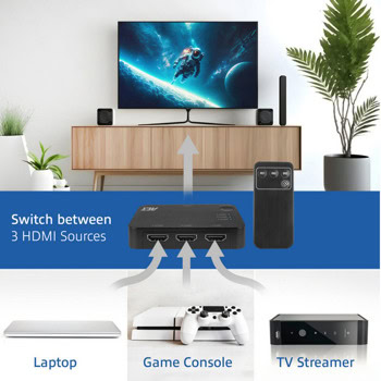 3 портов KVM суич ACT AC7845 4K@60Hz