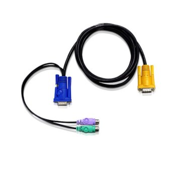 KVM кабел ATEN 2L-5702P, VGA(м) + 2x PS2(м) към SPHD15(м), 1.8 м | JAR Computers ATEN 2L-5702P