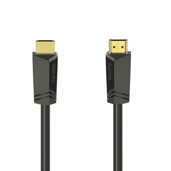 Кабел Hama 205008, от HDMI(м) към HDMI(м), 7.5m, черен, позлатени конектори, 4K, 18 Gbit/s | JAR Computers HAMA-205008