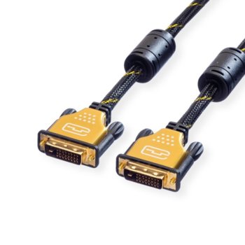 Кабел Roline 11.04.5514, от DVI-D 24+1(м) към DVI-D 24+1(м), 5m, черен | JAR Computers ROLINE 11.04.5514