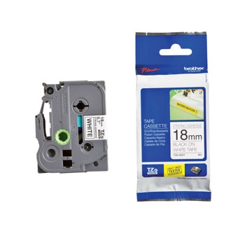 Лента за етикетен принтер Brother тип TZ, черен цвят на бял фон, 18mm x 8m, PN: TZe-241 | JAR Computers Brother TZe-241