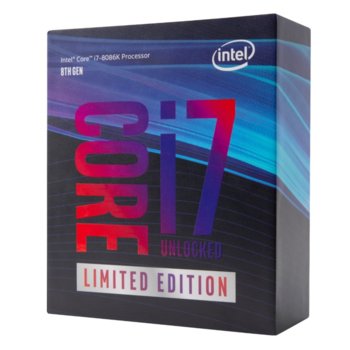 Процесор Intel Core i7-8086K Coffee Lake, шестядрен (4.0/5.0GHz, 12MB Cache, 350MHz-1.20GHz GPU, FCLGA1151) BOX, без охлаждане | JAR Computers Intel Core i7-8086K (12M Cache, up to 5.00 GHz)