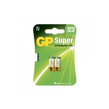 Батерия алкална GP 910A/LR1-2UE2, N LR1, 910A, 1.5V, 2бр. | JAR Computers GP 910A/LR1-2UE2