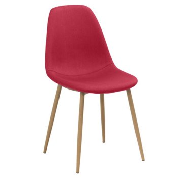 Трапезен стол Carmen 511, дамаска, метални крака, червен image