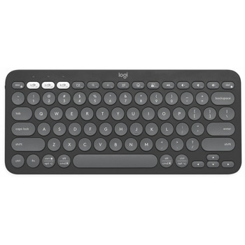 Клавиатура Logitech Pebble Keys 2 380s Graphite (920-011851), безжична, програмируеми клавиши, сива, Bluetooth | JAR Computers Logitech Pebble Keys 2 K380s Graphite 920-011851