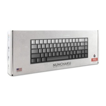 white shark nunchaku red switches grey