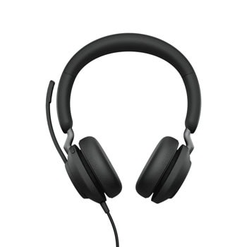 Слушалки Jabra Evolve2 40 SE (24189-999-899), микрофон, USB-C, шумоизолиращ дизайн, светлинна индикация за заетост, сертифицирани за Microsoft Teams, черни | JAR Computers Jabra Evolve2 40 SE 24189-999-899