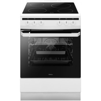 Готварска печка Amica 618CE2.30(W) 55355, 4 нагревателни зони, 62л. обем, 8 функции, въртящ се шиш-грил, програматор, бяла | JAR Computers Amica 618CE2.30(W) 55355 18683