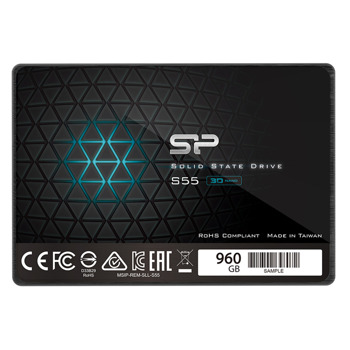 Памет SSD 960GB, Silicon Power Slim S55 (SP960GBSS3S55S25), SATA 6Gb/s, 2.5"(6.35 cm), скорост на четене до 500MB/s, скорост на запис до 450MB/s | JAR Computers Silicon Power Slim S55 960GB SP960GBSS3S55S25
