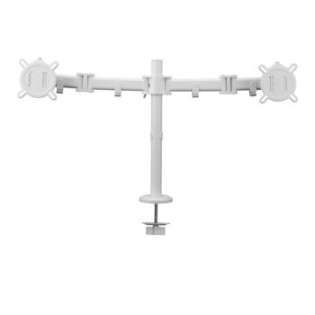 Стойка за монитор One For All DM 2220, за плот, за екрани от 13" до 30", VESA до 100x100, до 8кг, регулируема, за 2 монитора, бяла | JAR Computers One For All DM 2220