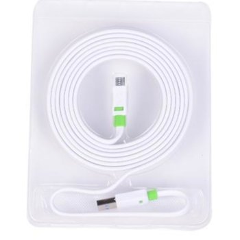 Кабел Royal 21014456, от Micro USB B(м) към USB Type A(м) 2m, бял | JAR Computers Royal CABLE-167/2 HQ FLAT silikon ORIGINAL White