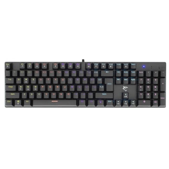 Клавиатура SBOX WHITE SHARK Commandos Elite GK-2107, гейминг, механична, сини суичове, LED подсветка 12 режима, черна, USB image