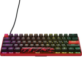 Клавиатура SteelSeries Apex 9 Mini FaZe Clan Edition, механична, Linear OptiPoint Optical суич, гейминг, RGB подсветка, червена, USB | JAR Computers SteelSeries Apex 9 Mini FaZe Clan Edition 64853