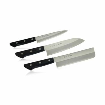 Комплект ножове Tojiro Basic TBS-300, 3 части, VG-10 стомана, черен | JAR Computers Tojiro Basic TBS-300
