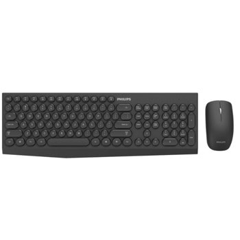 Комплект клавиатура и мишка Philips C323, безжични, оптична (1200 dpi), USB, UK подредба, черни image