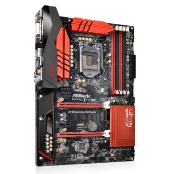 Дънна платка ASRock Fatal1ty B150 Gaming K4/Hyper, B150, LGA1151, DDR4, PCI-E (HDMI&DVI)(CFX), 6x SATA 6Gb/s, 4x USB3.0, ATX | JAR Computers ASRock Fatal1ty B150 Gaming K4/Hyper