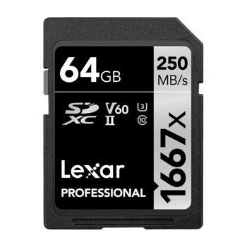 Карта памет 64GB SDXC, Lexar Professional 1667x, UHS-II, U3, скорост на четене до 250 MB/s, скорост на запис до 120 MB/s | JAR Computers 64GB Lexar Professional 1667x LSD64GCB1667
