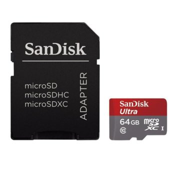 SanDisk Ultra microSDXC 64GB + SD Adapter Class 10