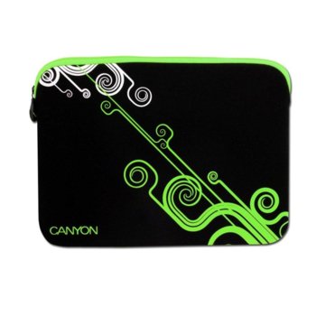 Калъф Canyon CNR-NB21G, до 10" (25.4 cm), Черен/Зелен | JAR Computers Калъф Canyon CNR-NB21G до 10" Черен/Зелен