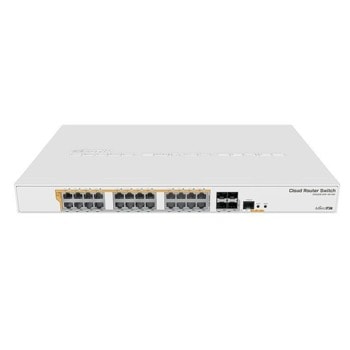 Суич MikroTik CRS328-24P, 1000 Mbps, 24 x 10/100/1000 Mbps, 24x PoE-out, 4x SFP+ | JAR Computers MikroTik CRS328-24P