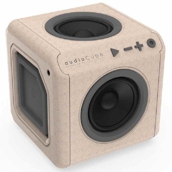 Тонколона Allocacoc AudioCube Portable WOOD edition (ALOC3702), 4.1, 30W RMS, безжична, Bluetooth 4.0, AUX, водоустойчива, до 12 часа време на работа, кафява | JAR Computers Allocacoc AudioCube Portable WOOD edition ALOC3702