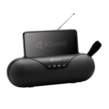 Тонколона Kisonli KS-1992, 2.0, 5W, безжична, Bluetooth, USB, SD, FM, черна | JAR Computers Kisonli KS-1992 black 22122