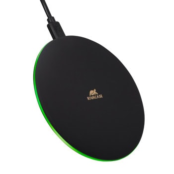 Безжично зарядно Rivacase VA4908, от USB-C(ж) към безжично зареждане, 9V/1.67A, черно, 15W, PD 3.0 | JAR Computers Rivacase VA4908