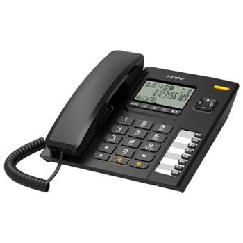 Стационарен телефон Alcatel Temporis 78CE, течнокристален триредов дисплей, 1 линия, функция "свободни ръце", черен | JAR Computers Стационарен телефон Alcatel Temporis 78CE черен