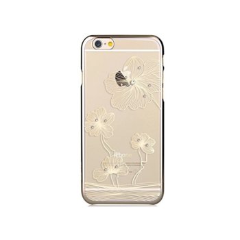 Калъф за Apple iPhone 6/6S Plus, страничен протектор с гръб, поликарбонатов, Comma Brightness Case, с кристасли Сваровски, златист | JAR Computers Comma Crystal Flora Case iPhone 6 (S) + CCF6P-CG