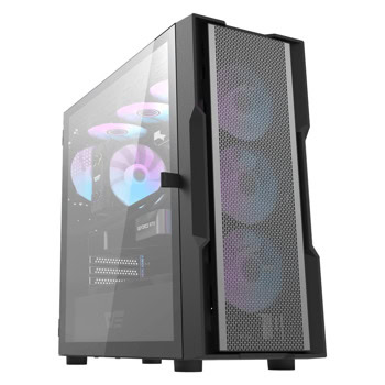 Кутия Darkflash DK431 MESH, ATX/mATX/Mini-ITX, 1x USB 3.0, 3x 120 mm RGB вентилатора, черна, с прозорец, без захранване | JAR Computers Кутия Darkflash DK431 MESH черна