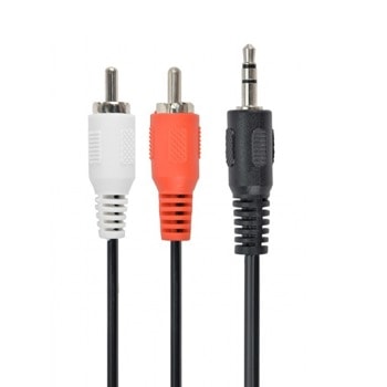 Кабел Gembird CCA-458-20M, от 1x AUX(м) към 2x RCA(м), 20m, черен | JAR Computers Gembird CCA-458-20M