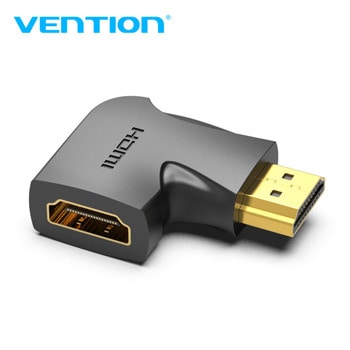 Адаптер Vention AIPB0 от HDMI(м) към HDMI(ж), черен, 4K 2160p@60Hz, 18 Gb/s, ъглов | JAR Computers Vention AIPB0