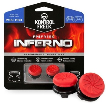 Сменяеми бутончета Thumb Grips KontrolFreek Inferno (2040-PS4), за PS4/PS5, за Dual Shock/DualSense, червени | JAR Computers KontrolFreek 2040-PS4