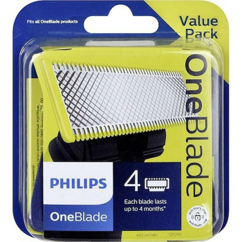 Резервно ножче Philips QP240/50, за самобръсначка Philips OneBlade, 4 бр. | JAR Computers Philips QP240/50