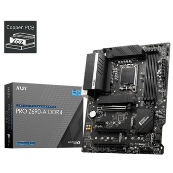Дънна платка MSI PRO Z690-A DDR4, Z690, LGA1700, DDR4, PCI-E 5.0 (DP, HDMI)(CF), 6x SATA 6Gb/s, 4x M.2, 1x USB 3.2 Gen 2x2 Type C, ATX | JAR Computers MSI PRO Z690-A DDR4