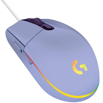 Мишка Logitech G203 LIGHTSYNC, оптична (8000 dpi), USB, гейминг, 6 програмируеми бутона, Lightsync RGB подсветка, лилава image