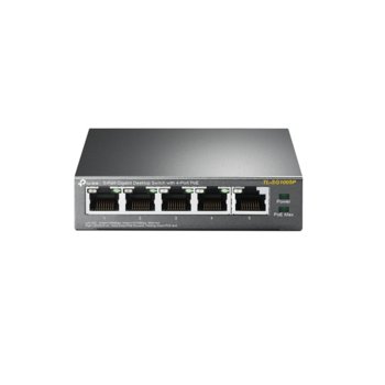Суич TP-Link TL-SG1005P, 1000Mbps, 5x LAN10/100/1000Mbps, 4x PoE | JAR Computers TP-Link TL-SG1005P